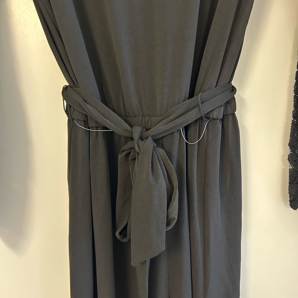 Michael Kors Black Long Sleeve Jumpsuit with Lace Sleeves - Picture 4 of 10